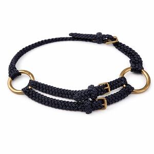 Ralph Lauren Nautical Braided Navy Rope Belt Solid Brass O-Ring | Medium